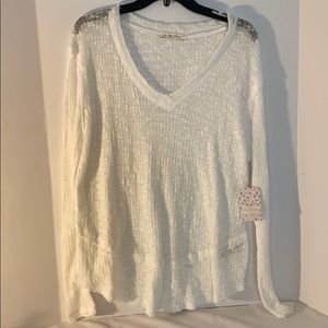 NWT Free People White “Gauzy” Thin Sweater S: XS